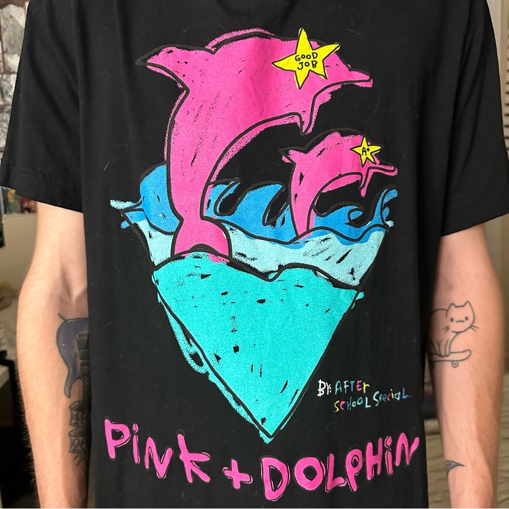 Pink Dolphin After School Special Black Graphic Tee Shirt